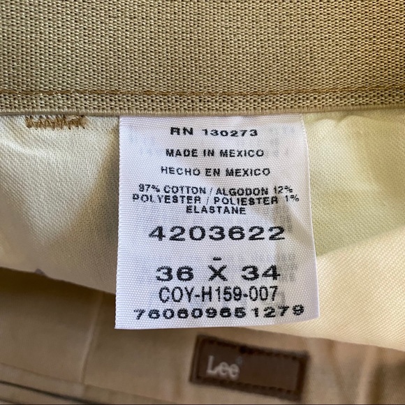 Lee Khaki Straight Leg 36x34 Custom Fit Collection - Picture 11 of 12